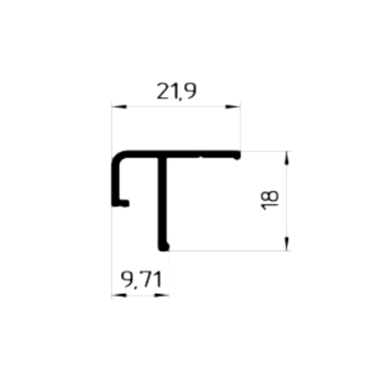 Profil aluminiowy sufitowy 18 mm
