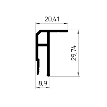 Profil aluminiowy sufitowy uszczelkowy 30 mm