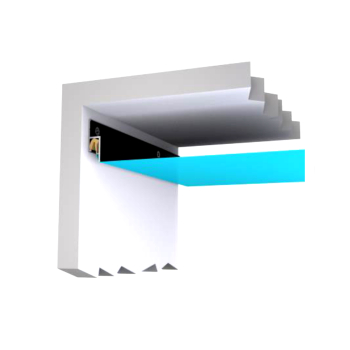 Profil aluminiowy przyścienny, perforowany malowany czarny